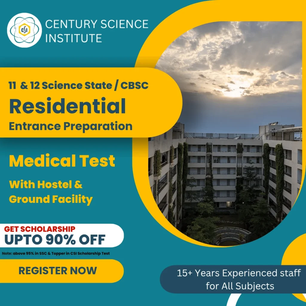 11th & 12th Science JEE NEET CET Residential Course 2 Century Science Institute residential coaching program in Nagpur for 11th and 12th Science students with hostel, medical test, and ground facility.